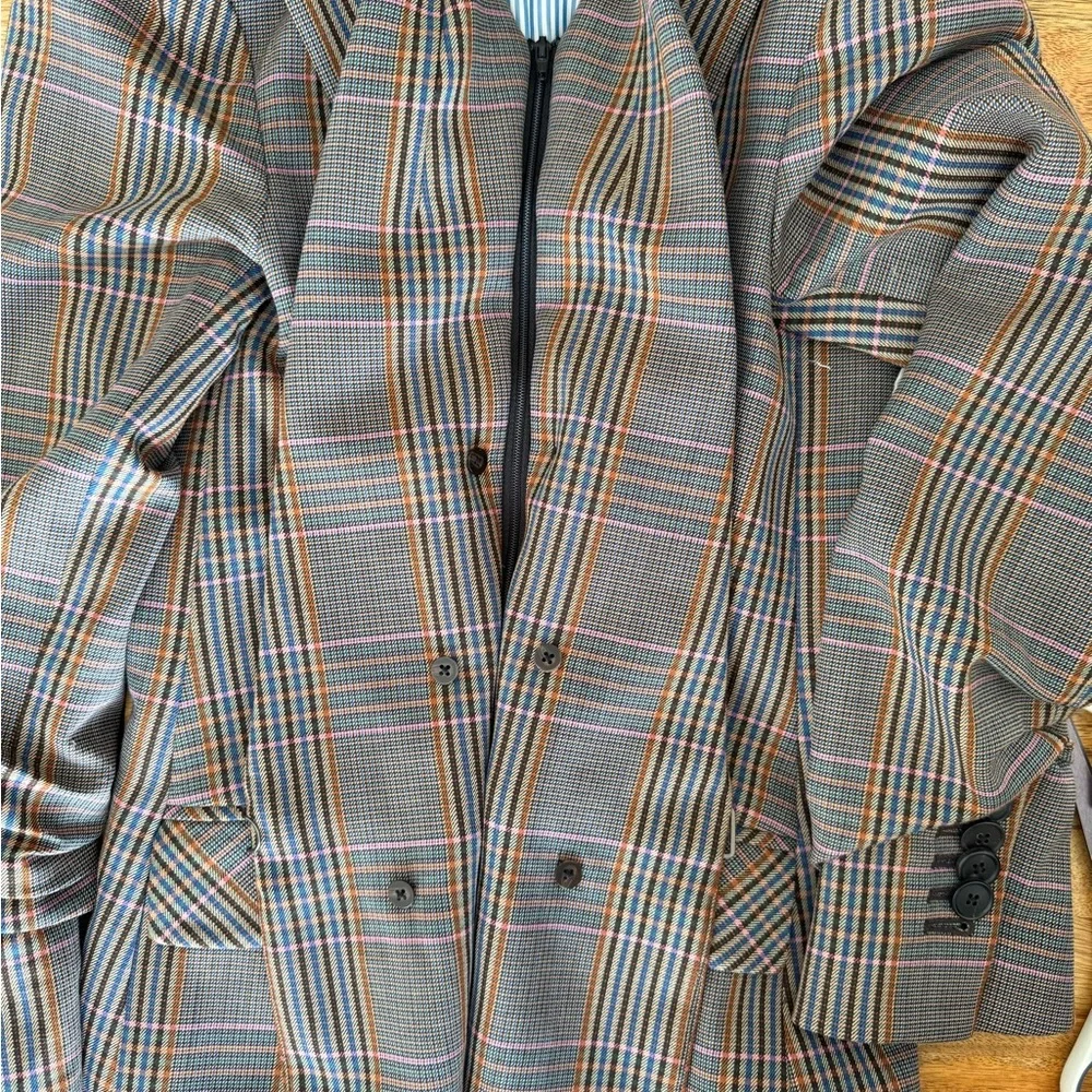 Veronica Beard  Plaid Oversized Boxy Blazer - Picture 8 of 8